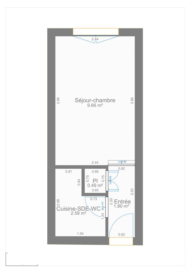 Appartement F1 à vendre - 1 pièce - 14.54 m2 - PARIS - 75020 - ILE-DE-FRANCE - Century 21 Gambetta Immobilier