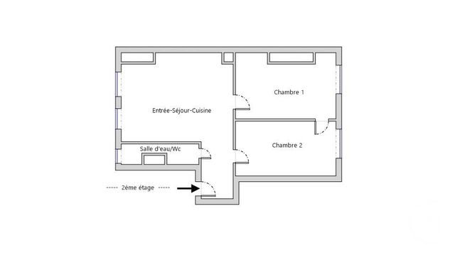 Appartement F3 à vendre - 3 pièces - 48.32 m2 - PARIS - 75020 - ILE-DE-FRANCE - Century 21 Gambetta Immobilier
