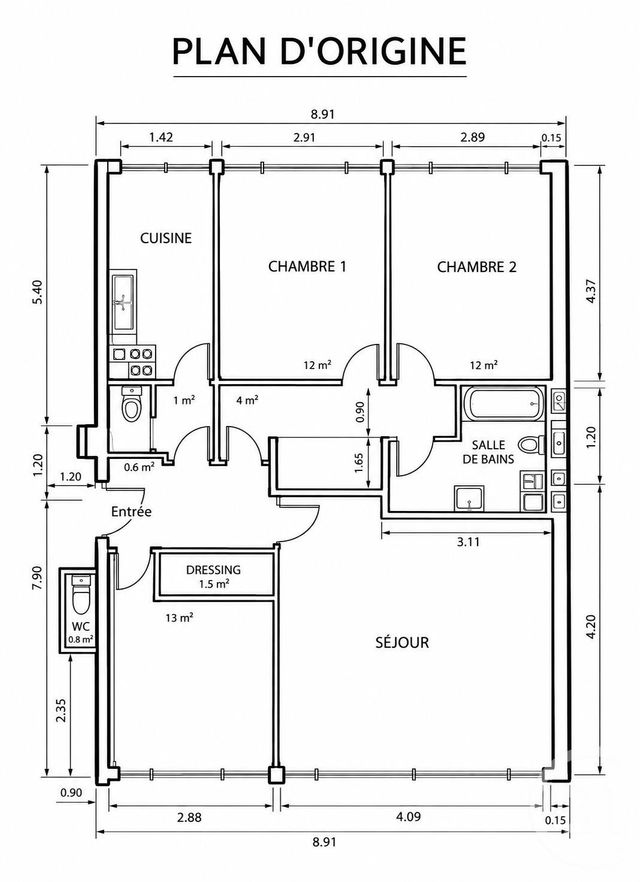 Appartement F4 à vendre - 4 pièces - 98.0 m2 - PARIS - 75020 - ILE-DE-FRANCE - Century 21 Gambetta Immobilier