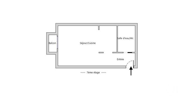 Appartement Studio à vendre - 1 pièce - 19.92 m2 - PARIS - 75020 - ILE-DE-FRANCE - Century 21 Gambetta Immobilier