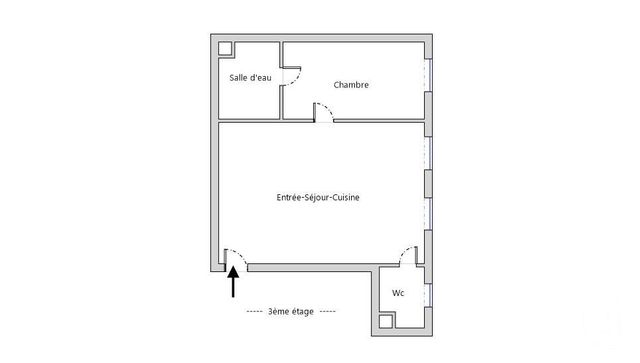 Appartement F2 à vendre - 2 pièces - 33.87 m2 - PARIS - 75020 - ILE-DE-FRANCE - Century 21 Gambetta Immobilier